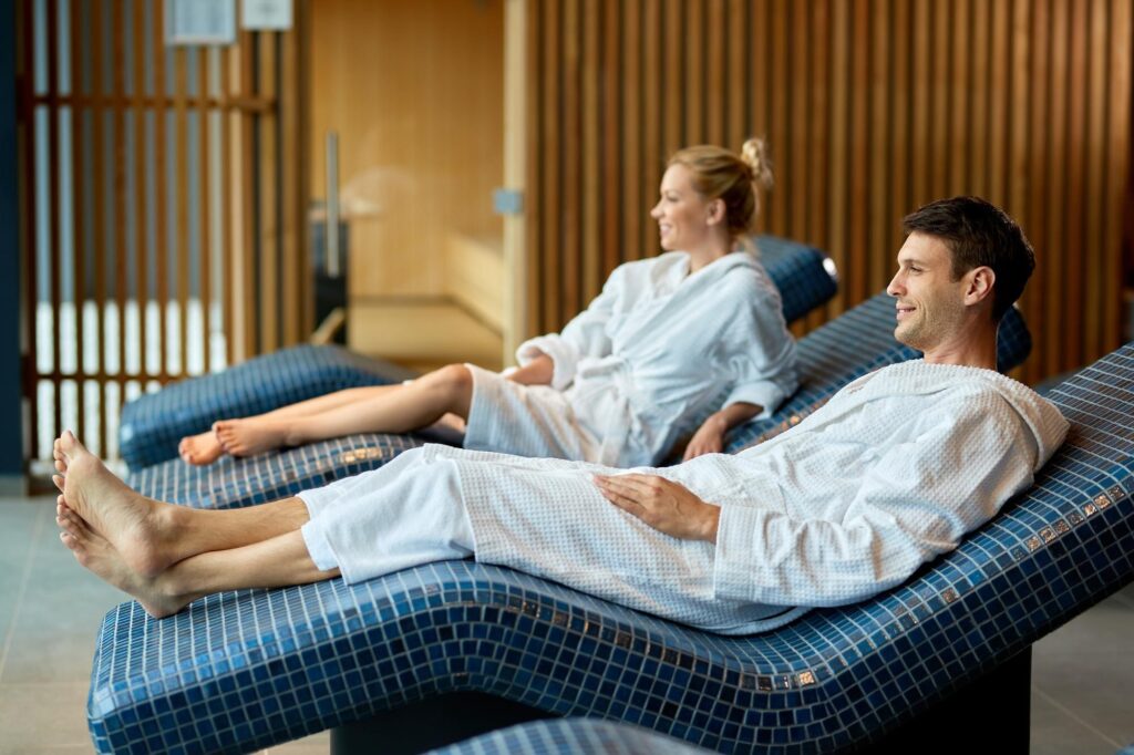 Wspólna sauna na podczerwień w kompleksie mieszkaniowym